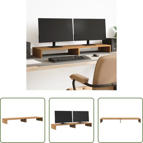 Soporte de monitor -  Soporte de pantalla madera ingeniería artisian 100x27x10 cm