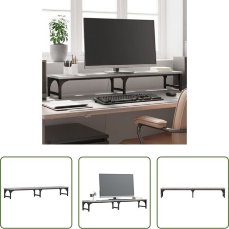 Soporte de monitor -  Soporte de pantalla madera ingeniería gris Sonoma 105x23x15,5cm
