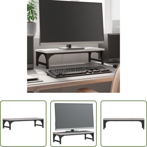 Soporte de monitor -  Soporte de pantalla madera ingeniería gris Sonoma 55x23x14 cm