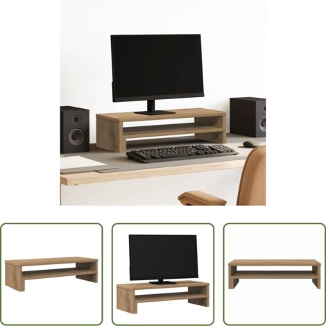 Soporte de monitor -  Soporte de pantalla madera ingeniería roble Sonoma 54x22x15 cm