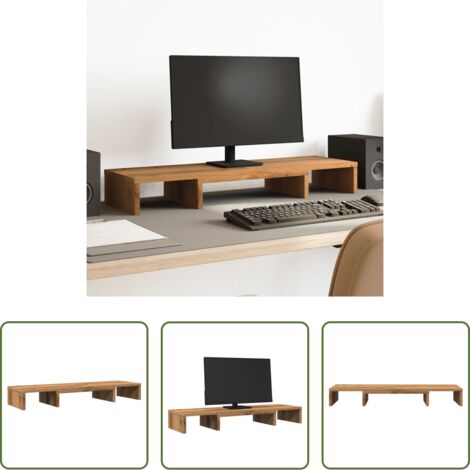 Soporte de monitor -  Soporte elevador pantalla ajustable roble artisian 80x24x10,5cm