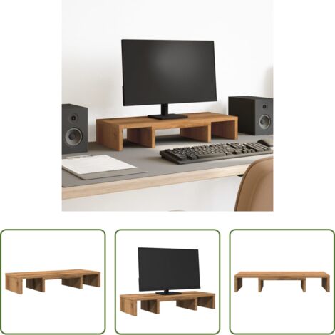 Soporte de monitor -  Soporte pantalla ajustable madera roble artisian 60x24x10,5 cm