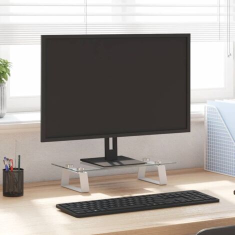 Soporte de monitor vidrio templado y metal  40x20x8 cm