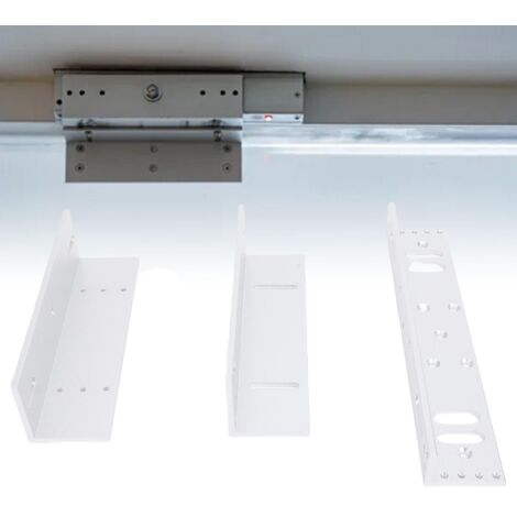 Soporte de montaje en forma de Z y L para candado electromagnético de 280 kg: accesorio de aluminio para control de acceso en puertas individuales.