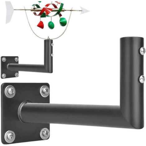 Soporte de montaje para veleta de acero resistente, 20 cm, metal negro - fijación segura para montaje en poste