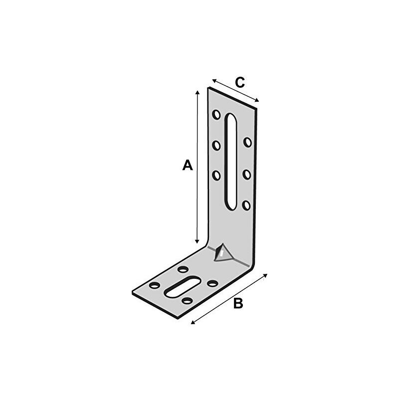 Soporte de fijación con refuerzo simpson - A80xB55xC30 - espesor 2,5 mm - EFIXR853A