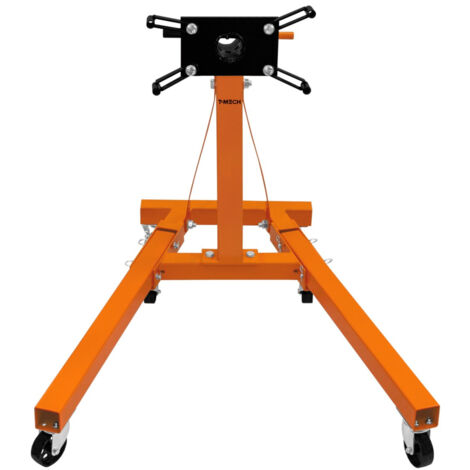 Soporte de Motor Plegable  Carga Max 900kg 2000lbs  Cabezal Giratorio 360°  Altura Trabajo 810mm  6 Ruedecillas  Patas Plegables  Herramienta para Reparar Motores