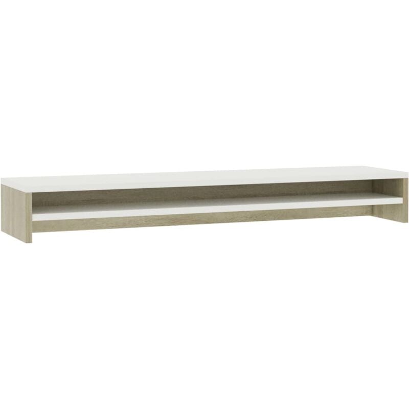 

Soporte de pantalla aglomerado blanco roble Sonoma 100x24x13 cm - Multicolor - Vidaxl