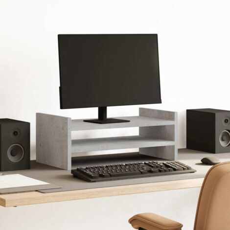 Soporte de pantalla madera ingeniería gris hormigón 50x27x20 cm vidaXL
