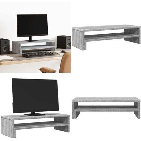 Soporte de pantalla madera ingeniería gris Sonoma 54x22x15 cm - Soporte de monitor - Madera de ingeniería