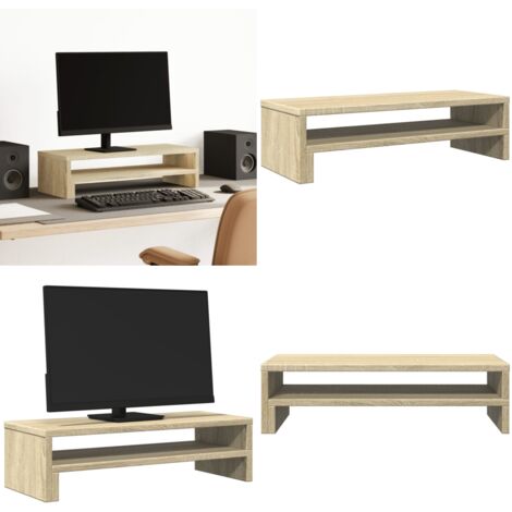 Soporte de pantalla madera ingeniería roble Sonoma 54x22x15 cm - Soporte de monitor - Madera de ingeniería