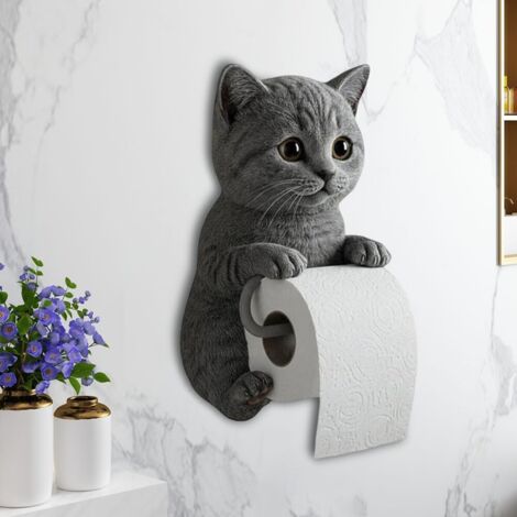 Soporte de Papel Higiénico 3D Gato – Montaje en Pared, Decoración Adorable para Baño o Cocina