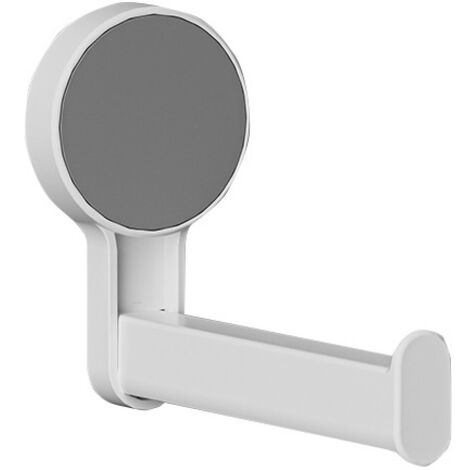 Soporte de papel higiénico de pared, no requiere perforación, portarrollos y toallero, blanco, para baño, fácil instalación y ahorro de espacio, estante versátil para almacenamiento organizado.