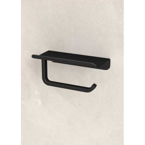 Soporte de papel higiénico negro para montaje en pared