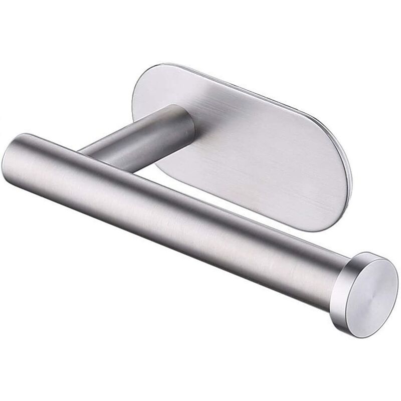 

Soporte de papel higiénico autoadhesivo 3M en acero inoxidable, sin taladros, fuerte adherencia e impermeable