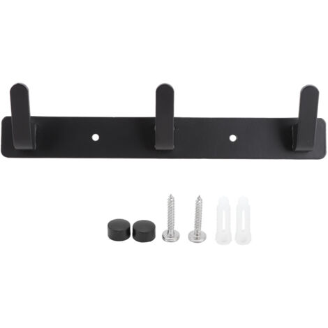 [Soporte de pared] [3 ganchos] [Aluminio, negro espacial] [Soporte de pared multifuncional]