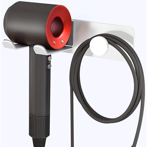 Soporte de pared autoadhesivo de acero inoxidable para secador de pelo