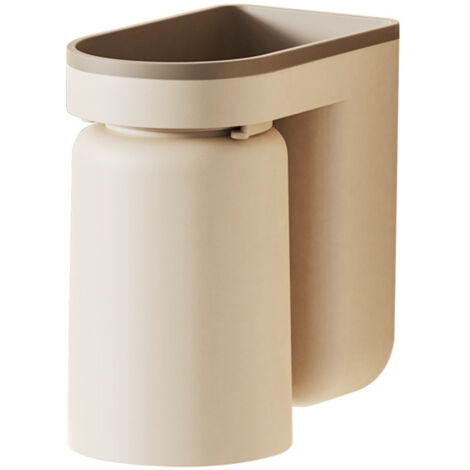Soporte de pared autoadhesivo para cepillos de dientes con 2 portavasos de ABS, desagüe e InstaPose - 1 unidad (Beige, 110 g)