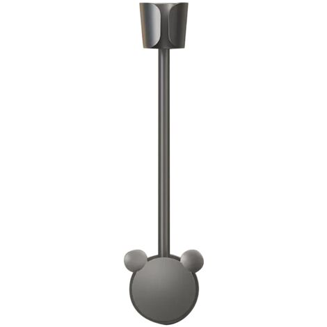 Soporte de pared autoadhesivo para secadores de pelo, 360°, gris, portátil, plástico.
