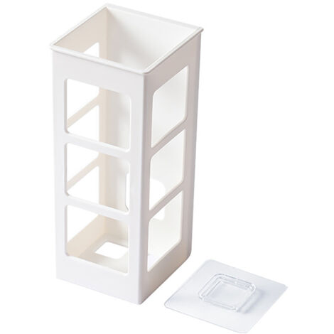 Soporte de pared compacto de plástico que ahorra espacio para rizador y secador de pelo. Ideal para el baño.