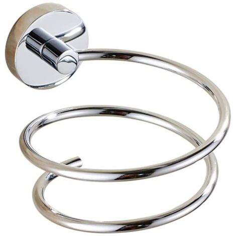 Soporte de pared cromado para secador de pelo, soporte de acero inoxidable, accesorios de baño, base de cobre, alta calidad.