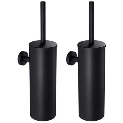 Soporte de pared de acero inoxidable para escobilla de inodoro (2 unidades), resistente al agua y fácil de limpiar.