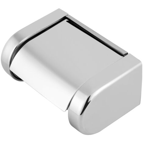 Soporte de pared de acero inoxidable para rollo de papel higiénico, resistente a la corrosión, ahorra espacio y es de fácil instalación.