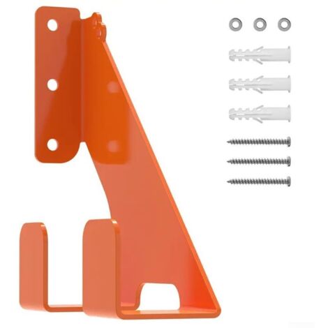 Soporte de pared de acero resistente para motosierras con ganchos dobles para organizar motosierras y accesorios, revestimiento protector, fácil instalación, Comp (1 pieza)
