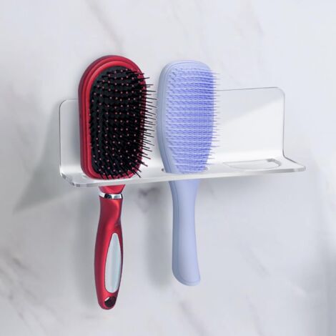Soporte de pared de acrílico transparente para herramientas de peinado, autoadhesivo, no requiere perforación, para secadores de pelo, planchas, rizadores, organizador de baño