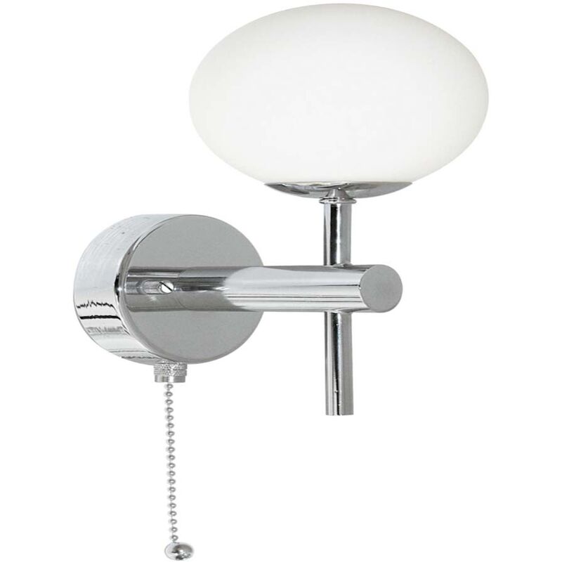 

Searchlight - Soporte de pared IP44 global de 1 llama (G9 Led) de 2,5 W, cromo, cristal opalino 3000K