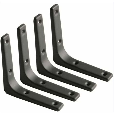 Soporte de pared KZQ, soporte de metal negro mate, soporte de metal para decoración de cocina, soporte resistente, 100 mm, paquete de 4