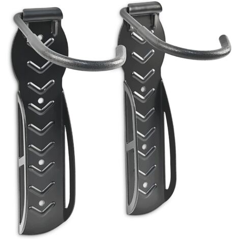 Soporte de pared para bicicleta de 2 piezas, negro, 12 x 26,5 x 10 cm