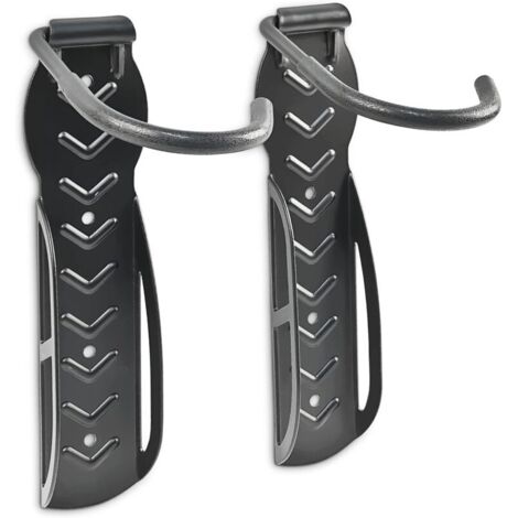 Soporte de pared para bicicleta de 2 piezas, negro, 12 x 26,5 x 10 cm
