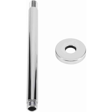 Soporte de pared para brazo de ducha de acero inoxidable con parte superior redonda para cabezal de ducha de techo de baño (25 cm)