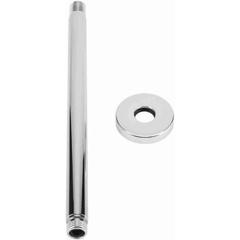 Soporte de pared para brazo de ducha de acero inoxidable con parte superior redonda para cabezal de ducha de techo de baño (30 cm)