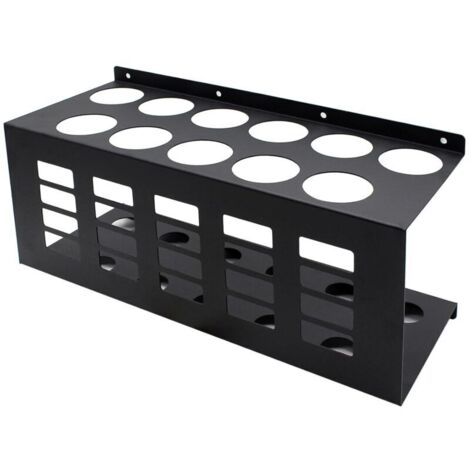 Soporte de pared para cartuchos de silicona y tubos de sellador, soporte metálico resistente para tubos de ensayo, con capacidad para hasta 11 tubos.