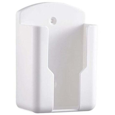 Soporte de pared para control remoto de 2 piezas para TV y aire acondicionado, sin perforaciones, blanco