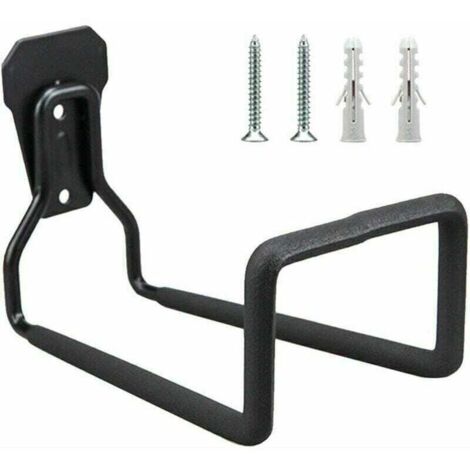 Soporte de pared para manguera de jardín - Carrete de manguera de jardín de hierro forjado, negro