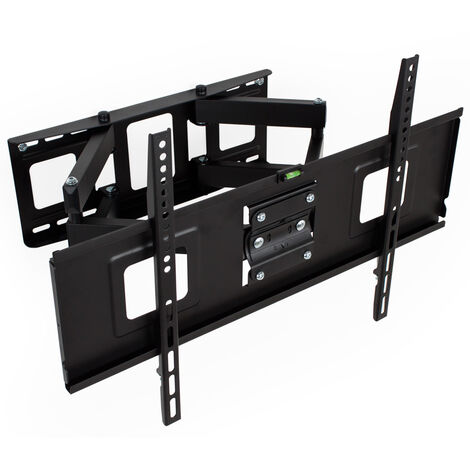 Soporte de pared para pantallas de 32-65″ (81-165cm) inclinable y orientable con nivel de burbuja - soporte para pantalla VESA, base para monitor plano de televisión de acero, soporte para monitores d - negro