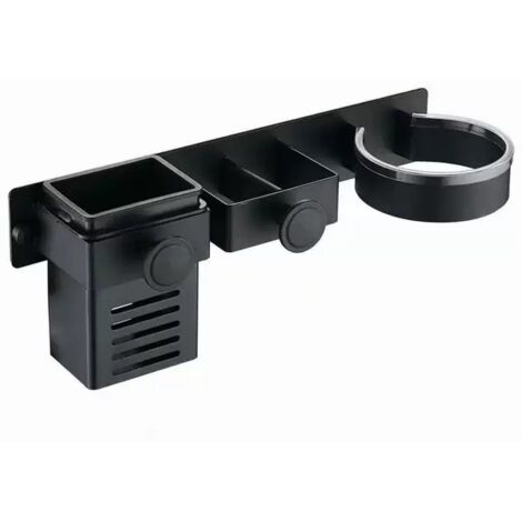 Soporte de pared para secador de pelo, ideal para el baño. No requiere taladrar.