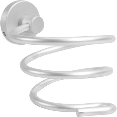 Soporte de pared para secador de pelo, ideal para guardar el secador en el baño - Plateado