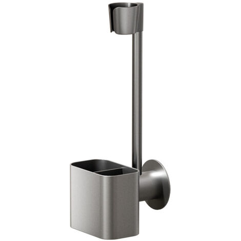 Soporte de pared para secador de pelo manos libres, ajustable y adhesivo, sin necesidad de taladrar, organizador autoadhesivo para baño.