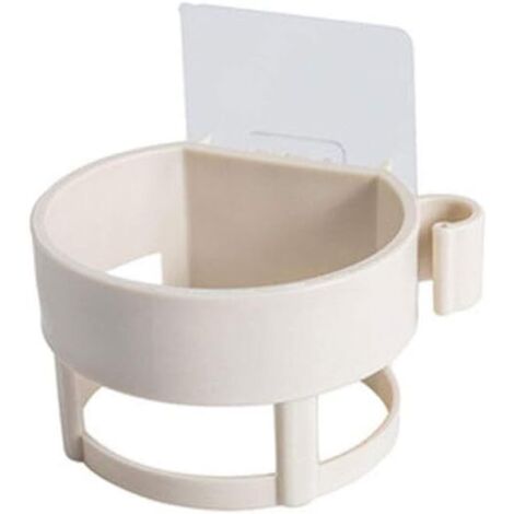 Soporte de pared para secador de pelo, organizador de accesorios de baño - Beige