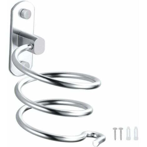 Soporte de pared para secador de pelo UlisemHair, soporte para cable para cocina, baño, accesorios de baño (plateado)