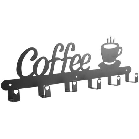 Soporte de pared para tazas de café, letrero decorativo para cafetería, sostiene y cuelga.