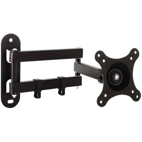 Soporte de pared para TV, monitores y televisores planos/curvos de 10 a 32 pulgadas, giratorio 360°, inclinable 15°, VESA 75 x 75/100 x 100 mm, hasta 15 kg