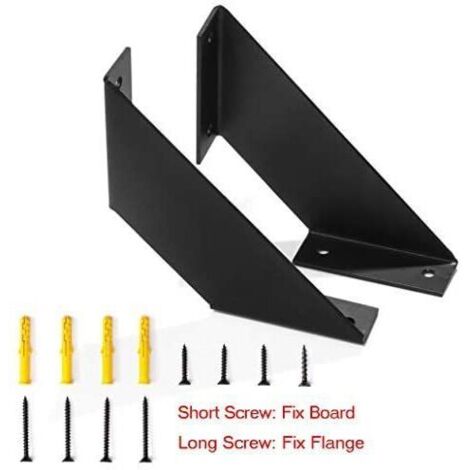 Soporte de pared rústico, soporte vintage resistente, soporte para estanterías de almacenamiento, estantería de pared DIY, 20 cm, paquete de 2