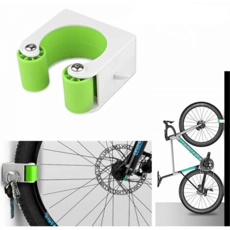 Soporte de pared vertical para bicicletas, color verde - 4 x 4 x 2 cm