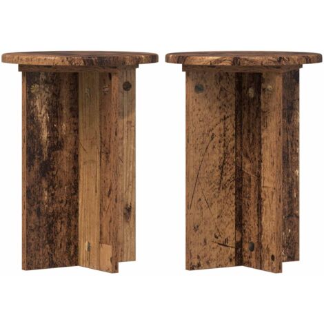 Soporte de plantas 2 pcs Madera envejecida Ø29,5 x 40 cm