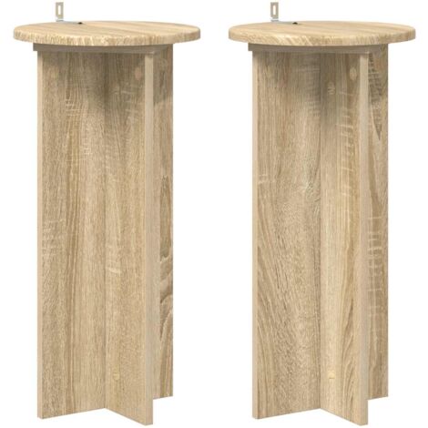 Soporte de plantas 2 pcs Roble  29,5 x 29,5 x 60 cm